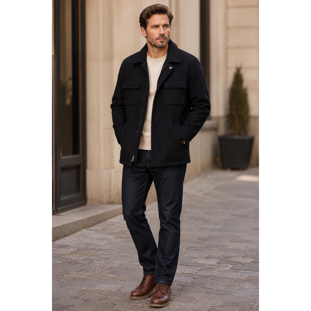 Pendleton Men's Black Wool Jacket Size Large Plaid Lined (Retail $495)